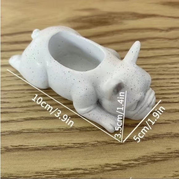 Adorable Mini Bulldog Succulent Planter - Picture 3 of 5